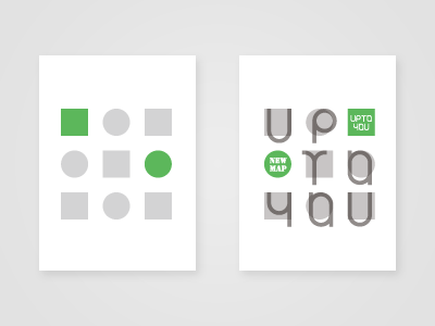 Uptoyou Map cover desigen gray green map presswork print round square typography ui