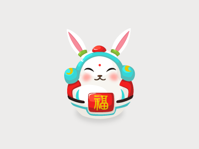 lord rabbit animal china festival icon illustration lord new rabbit spring ui year