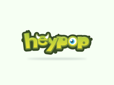 Heypop Logo design green icon logo monster ui