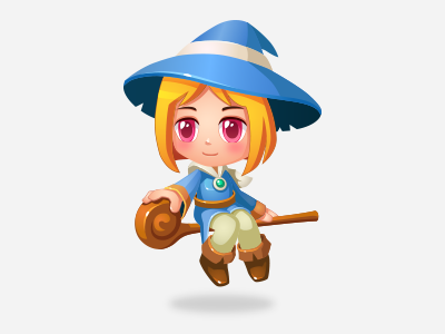 Little witch character design game icon master ui witch