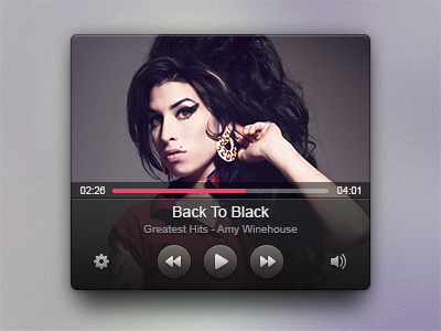 Mini Music Player amy black icon jazz music player ui winehouse