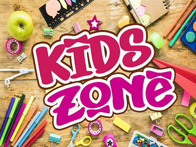Kids Zone - Sticker Font branding design font graphic design logo typography