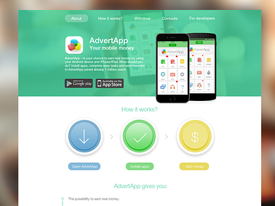 AdvertApp website advertising app apps chart design landing product ui ux web webdesign website