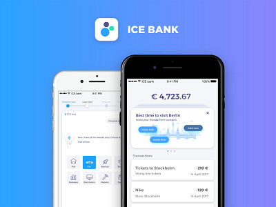 Ice bank - ios concept for new banking app