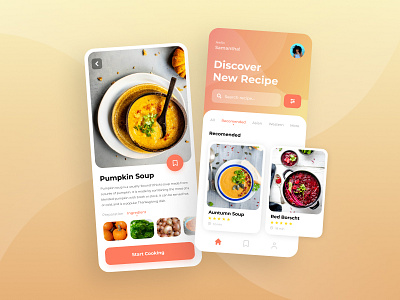 Cooking Recipe App android app app application cooking cooking app exploration food food app interface ios app mobile app mobile ui recipe recipe app ui ui design ux ux design