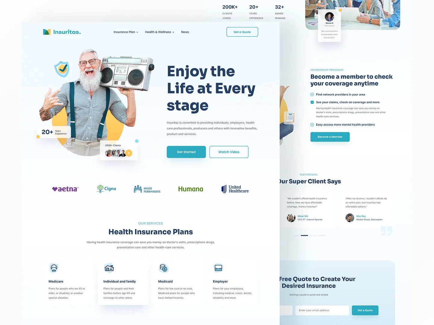 Modern Insurance Website Design: Insuritas Landing Page