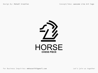 Horse chess piece - logo design