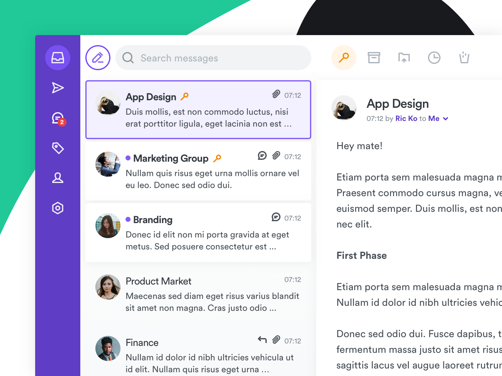 Inbox App Concept by Ric on Dribbble