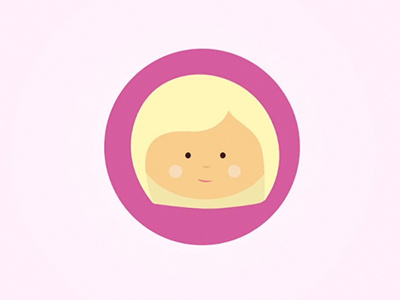 Social Media character face flat girl minimal pink simple