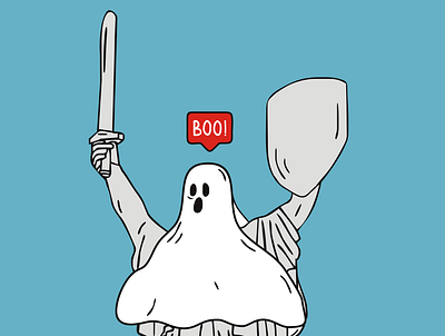 Boo! ghost halloween illustration kyiv ukraine