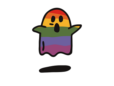 Ghost gay pride ghost halloween illustration lgbt pride rainbow