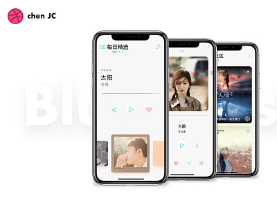 Blue music 01 app design ui