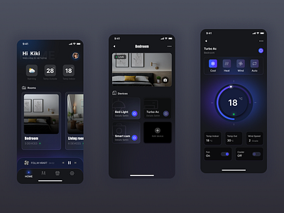 Smart Home Application - Dark Mode app dark ui design ui