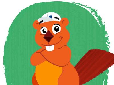 Beaver Mascot character design illustration