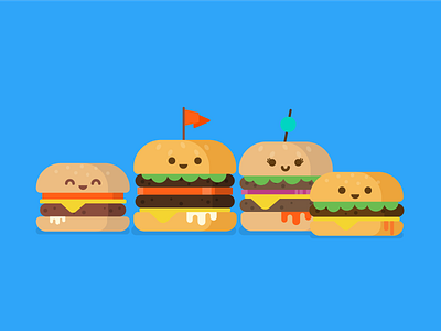 Burger Family burger character illustration