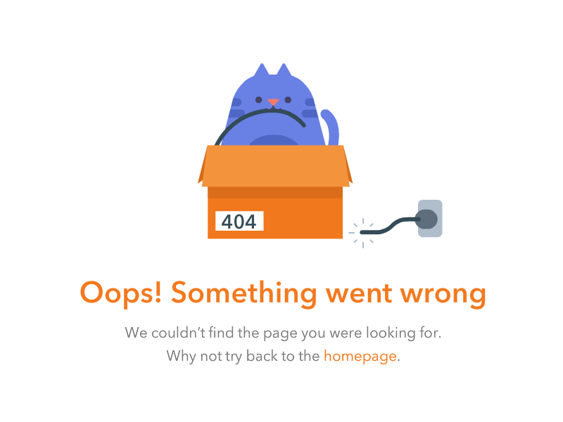 Oops! 404 animation cat page
