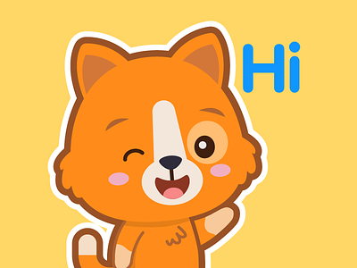 Renji The Cat stickers appstore cat character cute design imessage ios orange stickers