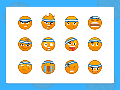 Baller Emoticons app character cool design emoji emoticon expressions illustration smile sport