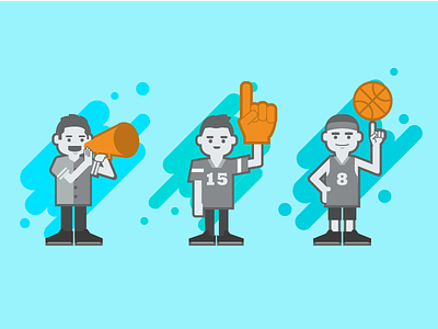 Baller characters app basketball character design characters empty state graphic illustration mobile sport