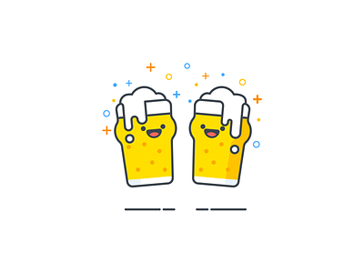 Beer time! 🍻 android app beer blank cheers flat design illustration iphone kanpai mobile proost smiley ui ux waiting