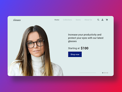 minimal web design for opticals