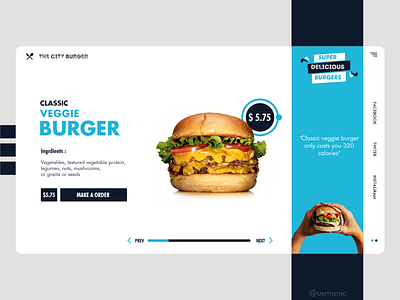 The City Burger art branding design illustrations minimal typography ui uidesign ux vector web design webdesign website