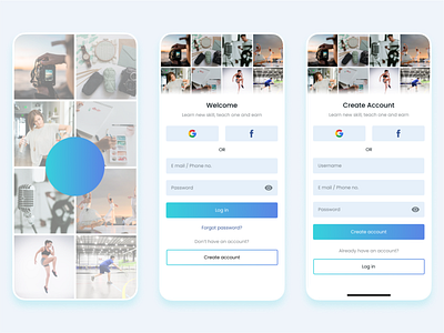 Mobile app concept for E-learning