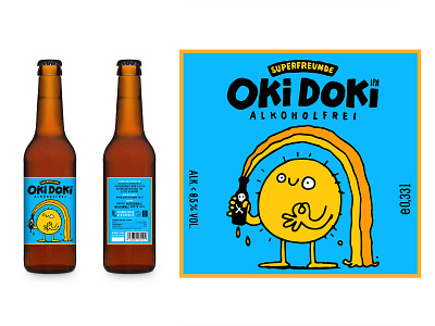 OKI DOKI beer comic craftbeer illustration label oki doki