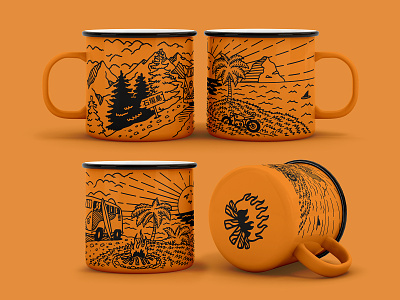 outdoor mug design illustration mug outdoor