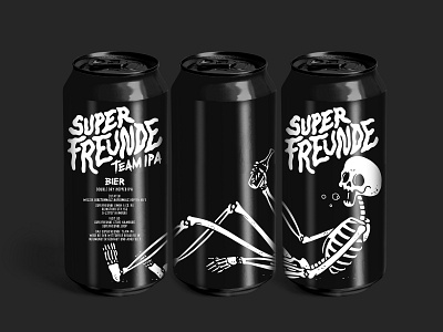 superfreunde team ipa beer can illustration skull superfreunde