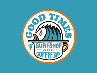GOOD TIMES Logo brand coffeebar illustration lettering logo surfshop