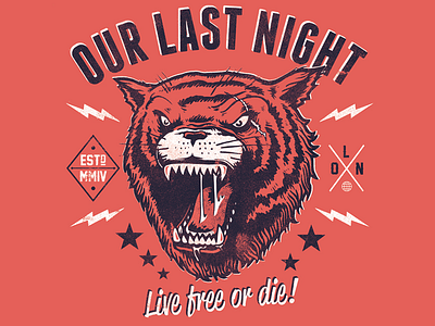 life free or die! americana bandmerch fresh lion livefreeordie merchandise ourlastnight shirtdesign vintage