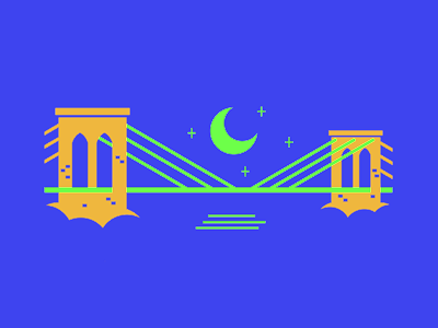 brooklyn bridge by night 80s big apple bridge brooklyn fresh illustration manhattan merica new york usa
