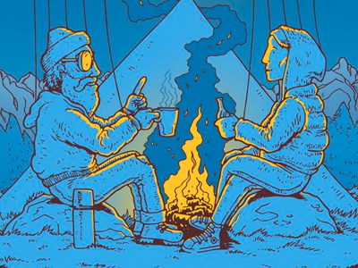 at the fireplace albumcover camping drawing fireplace illustration illustrations nature outdoor sketch