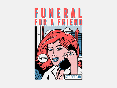 hello drawing funeral for a friend illustration popart sketch streetcar