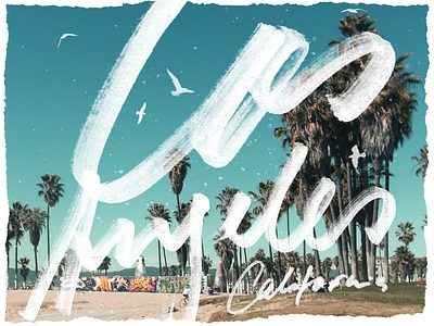 la beach california lettering los angeles retro typo typography
