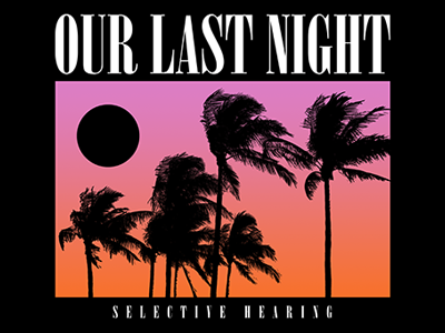 sunset palms beach graphicdesign illustration our last night palms summer sunset
