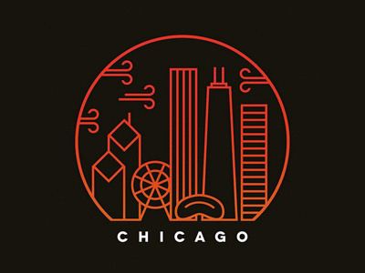 simple chicago chicago illustration simple skyline vector windy city