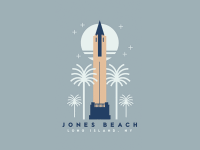 jones beach mall flatdesign illustration jones beach long island mall new york simpledesign vintage