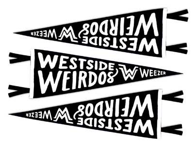 westside weirdos handwriting lettering pennant weezer westside weirdos