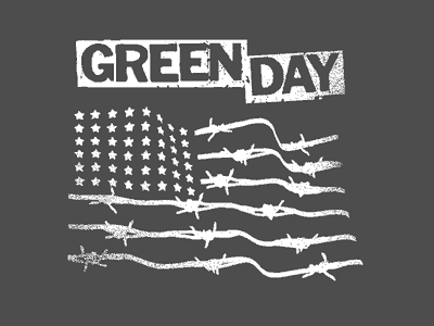 Wired Flag americana drawing green day illustration punk sketch usa
