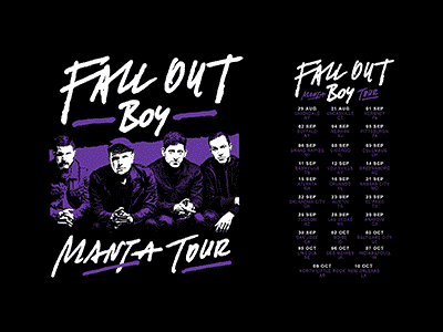 mania notes bandmerch fall out boy lettering tourshirt typography