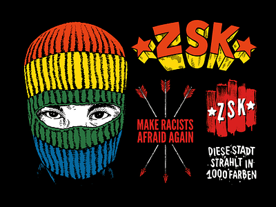 make racists afraid again bandmerch doodle drawing fresh illustration punk skatepunk sketch vintage zsk
