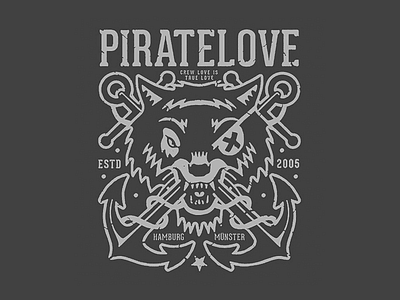 Sea Wolf illustration logo piratelove sketch wolf