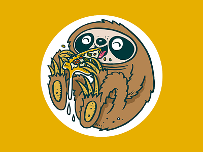 pizza sloth illustration sloth stickermule