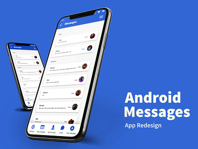Google Android Message App Redesign - Concept creative design design google material ui mobile ui mobile user experience mobile user interface neumorphism typography ui user interface ux