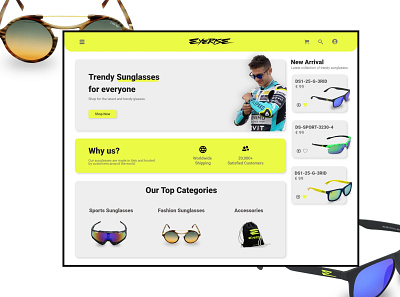 Sunglasses E-Commerce Website UI creative design design designer eye care eye glasses eyewear glasses graphicdesign sunglasses ui uidesign user experience ux uxdesign website website design website ui