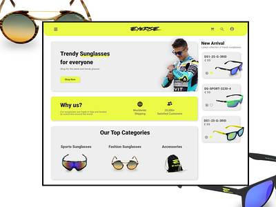 Sunglasses E-Commerce Website UI