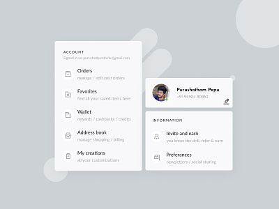 User Account Information & Preferences Layout app design dashboad dashboard design dashboard ui minimal design user account user account information user flows userinterface