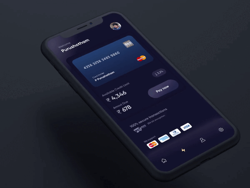 Credit card bill payment screen app design branding agency branding design concept cred cred app creditcard dashboard design illustration logo minimal design mockups ui